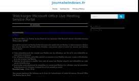 
							         Télécharger Microsoft Office Live Meeting Service Portal ...								  
							    