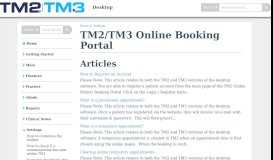
							         TM2/TM3 Online Booking Portal | Desktop - Knowledge Base								  
							    