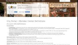 
							         TMRS • City Portal Information • Definitions								  
							    
