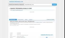 
							         tmxwholesale.com at WI. Online Car Auction | Auto Auction ...								  
							    