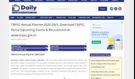 
							         TNPSC Portal Annual Planner for year of 2019 – 2020								  
							    