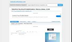 
							         TNS Postal Portal - Website Informer - Informer Technologies, Inc.								  
							    
