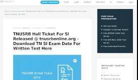 
							         TNUSRB Hall Ticket For SI Released @ tnusrbonline.org ...								  
							    