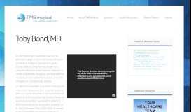 
							         Toby Bond, MD | Dr. Toby Bond - TMB Medical								  
							    