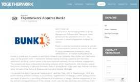 
							         Togetherwork Acquires Bunk1 - Togetherwork								  
							    