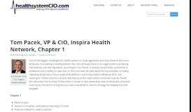 
							         Tom Pacek, VP & CIO, Inspira Health Network, Chapter 1								  
							    