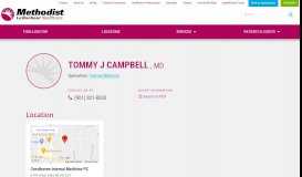 
							         Tommy J Campbell, MD - Methodist Le Bonheur Healthcare								  
							    