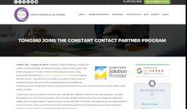 
							         Tomo360 Joins the Constant Contact Partner Program - Tomo360								  
							    