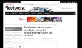 
							         TomTom launches open developer portal for TomTom Bridge ...								  
							    
