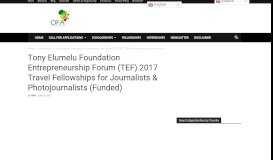 
							         Tony Elumelu Foundation Entrepreneurship Forum (TEF) 2018 Travel ...								  
							    