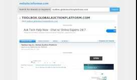 
							         toolbox.globalauctionplatform.com at WI. Toolbox log in ...								  
							    