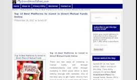 
							         Top 10 Best Platforms to invest in Direct Mutual Funds Online ...								  
							    