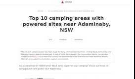 
							         Top 10 camping areas with powered sites near Adaminaby, NSW								  
							    