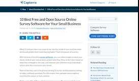 
							         Top 10 Free and Open Source Online Survey Tools - Capterra Blog								  
							    