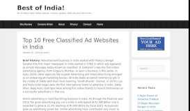 
							         Top 10 Free Classified Ad Websites in India – Best of India!								  
							    