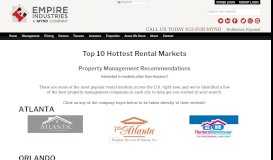 
							         Top 10 Hottest Rental Markets - Empire Industries								  
							    