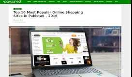 
							         Top 10 Most Popular Online Shopping Sites in Pakistan - 2016								  
							    