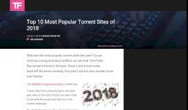 
							         Top 10 Most Popular Torrent Sites of 2018 - TorrentFreak								  
							    