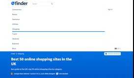 
							         Top 10 online shopping sites | Shop online stores today | finder UK								  
							    