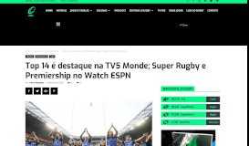
							         Top 14 é destaque na TV5 Monde; Super Rugby e ... - Portal do Rugby								  
							    
