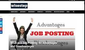 
							         Top 15 Advantages & Disadvantages of Job Posting - WiseStep								  
							    