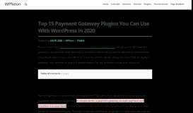 
							         Top 15 Payment Gateway Plugins You Can Use With WordPress in 2019								  
							    