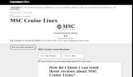 
							         Top 154 Reviews and Complaints about MSC Cruise Lines								  
							    