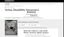 
							         Top 157 Reviews and Complaints about Aetna Disability Insurance								  
							    