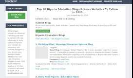 
							         Top 20 Nigeria Education Blogs, News Websites and Newsletters in ...								  
							    