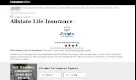 
							         Top 215 Reviews and Complaints about Allstate Life Insurance								  
							    