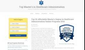 
							         Top 30 Affordable Online Master's Degree in Healthcare ...								  
							    
