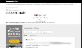 
							         Top 32 Reviews about Robert Half - ConsumerAffairs.com								  
							    
