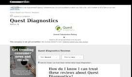 
							         Top 356 Reviews and Complaints about Quest Diagnostics								  
							    