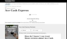 
							         Top 392 Reviews and Complaints about Ace Cash Express								  
							    