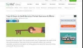 
							         Top 4 Keys to Self-Service Portal Success & More | SysAid								  
							    