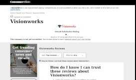 
							         Top 422 Reviews and Complaints about Visionworks								  
							    