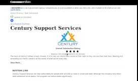
							         Top 460 Reviews and Complaints about Century Support Services								  
							    