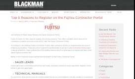 
							         Top 5 Reasons to Register on the Fujitsu Contractor Portal - Blackman ...								  
							    