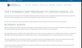 
							         Top 5 Summer Camp Programs in Laguna Niguel, CA - McDowell ...								  
							    