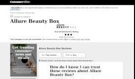 
							         Top 50 Reviews and Complaints about Allure Beauty Box								  
							    