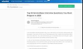 
							         Top 50 ServiceNow Interview Questions and Answers For 2019 ...								  
							    