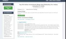 
							         Top 60 Indian Investment Blogs And Websites | Investment Blogs India								  
							    