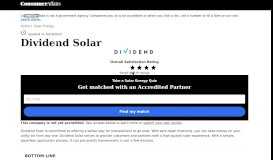 
							         Top 620 Reviews and Complaints about Dividend Solar								  
							    