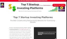 
							         Top 7 Startup Investing Platforms - Best Websites and Platforms for ...								  
							    