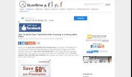 
							         Top 70 Best Free Classified Ads Posting & Listing Web Sites - Quertime								  
							    