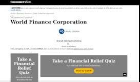 
							         Top 78 Reviews and Complaints about World Finance Corporation								  
							    