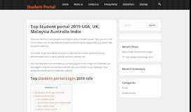 
							         Top Student portal 2019 USA, UK, Malaysia Australia India - Student ...								  
							    