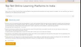 
							         Top Ten Online Learning Platforms In India - TheTopTens®								  
							    