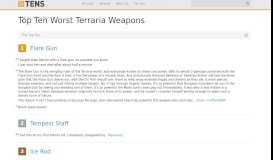 
							         Top Ten Worst Terraria Weapons - TheTopTens®								  
							    