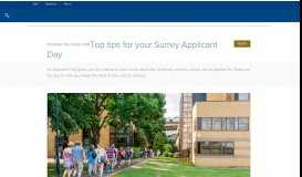 
							         Top tips for your Surrey Applicant Day | University of Surrey								  
							    